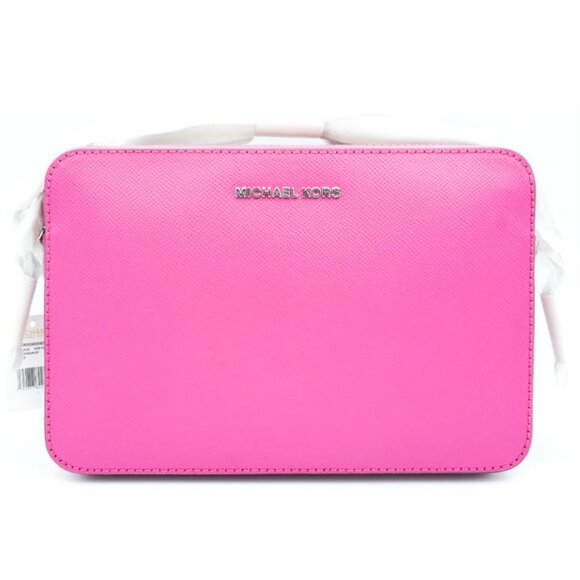 NWT Michael Kors Jet Set Large Crossbody- Deep Fuchsia (Pink) - Picture 2 of 5